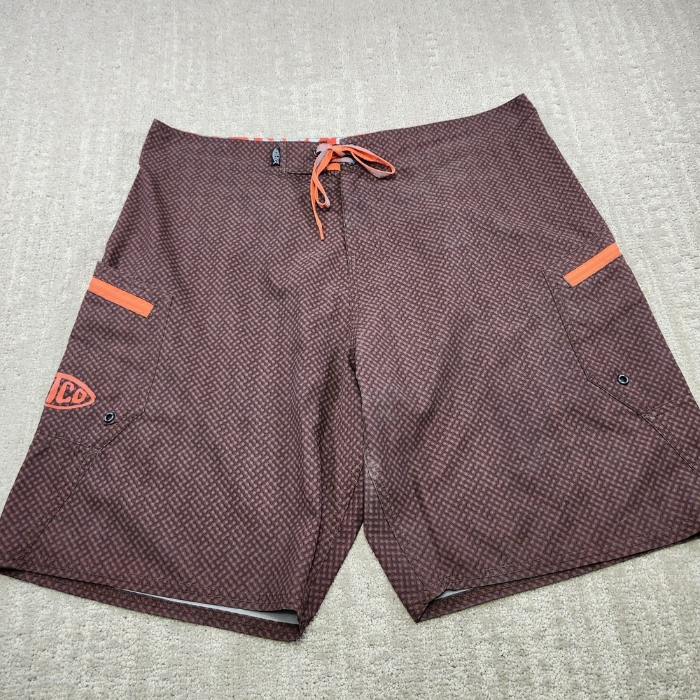 Aftco Board Shorts Men 36 Brown Surf Fishing Cargo Drawstring Beach